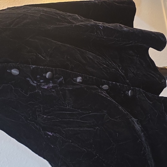 Vintage  Black Velvet Party Dress Moda International Size 10 - Picture 5 of 9